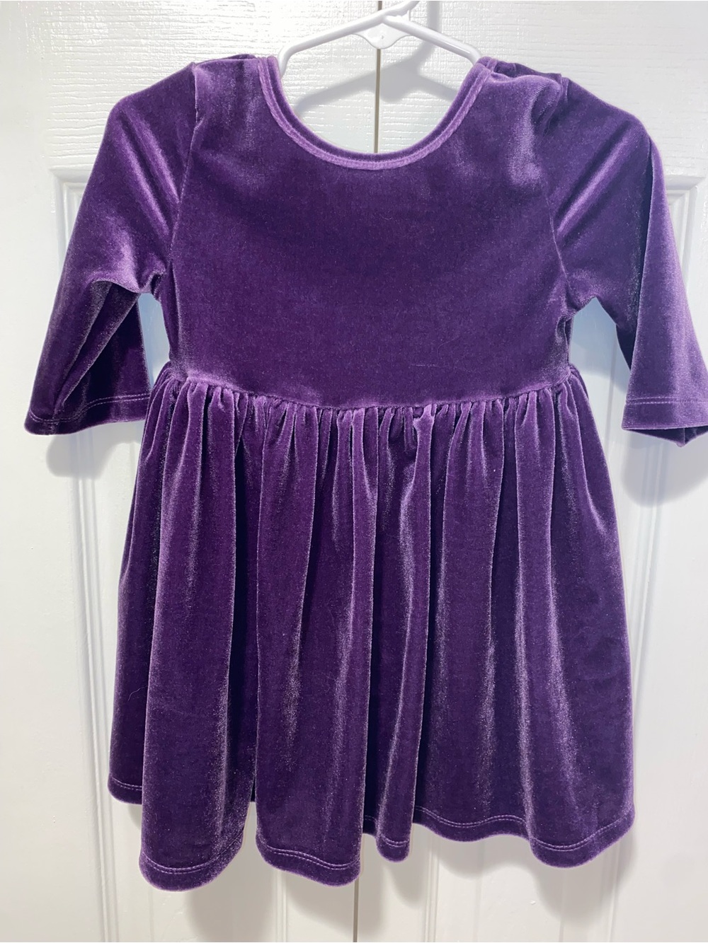 Mila & Rose Velvet Long-Sleeve Girls Dress in Deep Purple Size 2T
